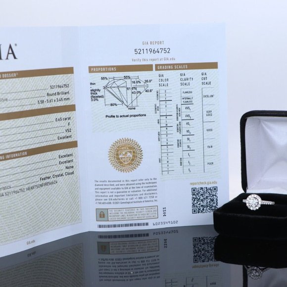 20865 Hearts On Fire Transcend 18K White Gold 0.65 F VS2 Diamond Engagement Ring - Picture 2 of 7